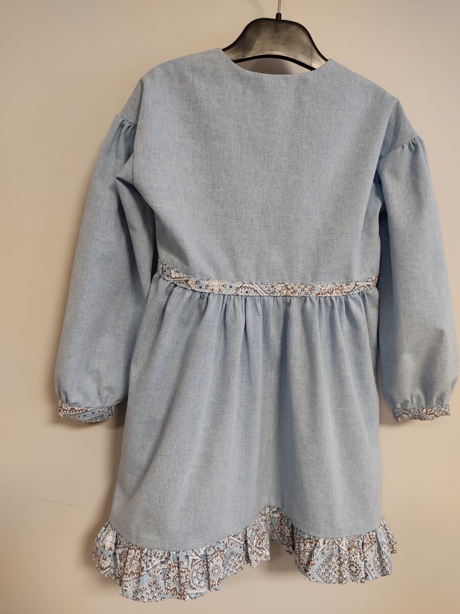 robe 6 ans bleue tendre manches longues